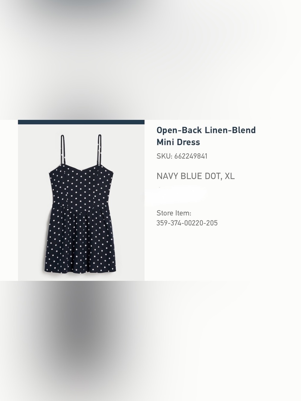 Hollister Navy Blue Polka Dot Mini Dress